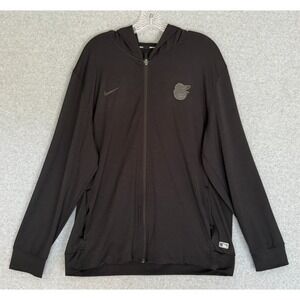 NEW! Nike Baltimore Orioles Full Zip Hoodie Jacket Mens Large MLB Black Dri Fit